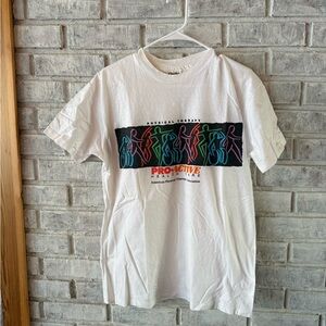 Hanes White Graphic Short Sleeve Tee single stitch